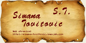Simana Tovitović vizit kartica